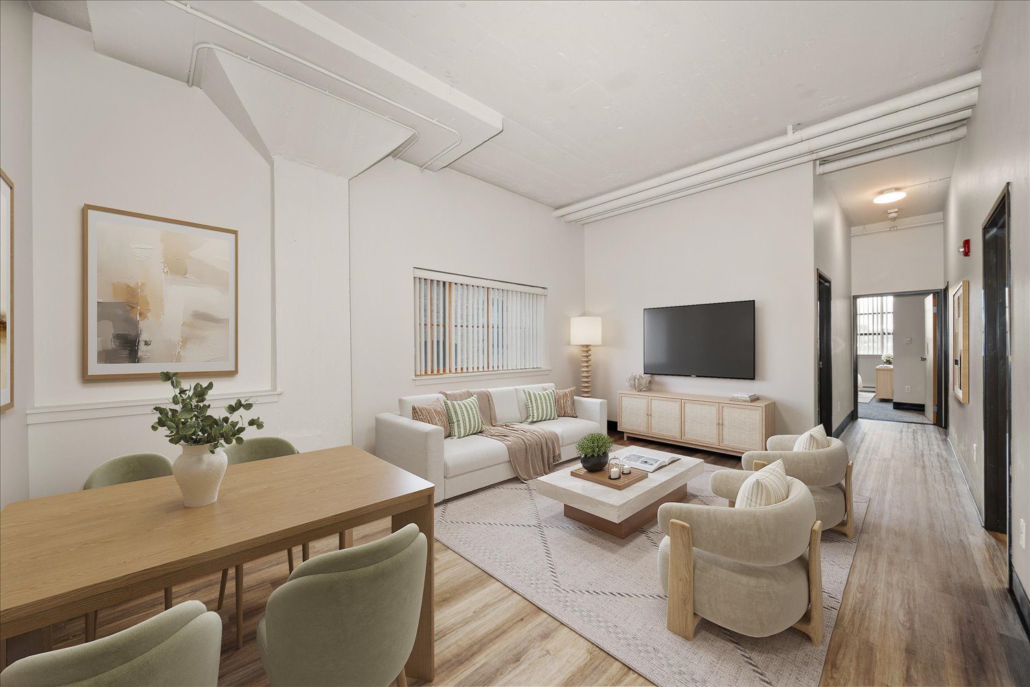 Staged Dining and Living Room